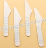 Wooden Knives with Silver Striped Print 100pcs