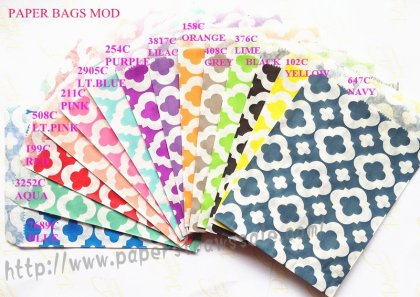 1400pcs Mixed 14 Colors MOD Design Paper Bags [ppbags004]