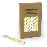 100 pcs/Box Green Yellow Pineapple Paper Straws