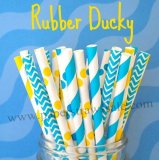 250pcs Rubber Ducky Theme Mixed Paper Straws