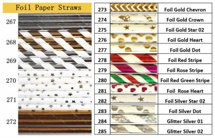Foil Paper Straws 1900pcs Mixed 19 Colors [foilstraws100]