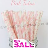 250pcs Pink Tutus Paper Straws Mixed