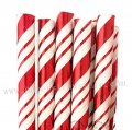 Christmas Red Foil Stripe Paper Straws 500pcs