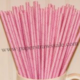 Hot Pink Weave Printed Paper Straws 500pcs