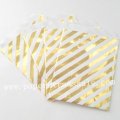 200pcs Gold Foil Diagonal Striped Favor Candy Bags
