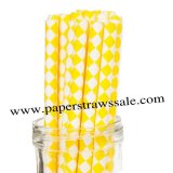 Paper Straws Yellow Harlequin Diamond 500pcs
