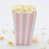 Light Pink Striped Paper Popcorn Boxes 36pcs