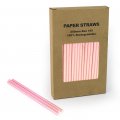 100 pcs/Box Foil Light Pink Iridescent Paper Drinking Straws
