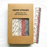100 Pcs/Box Mixed Bird Flower Garden Paper Straws