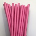 Solid Pure Plain Hot Pink Paper Straws Clearance 500 pcs