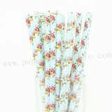 French Romantic Flower Paper Straws 500pcs