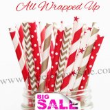 250pcs ALL WRAPPED UP Themed Paper Straws Mixed