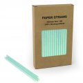 100 pcs/Box Foil Aqua Blue Mint Iridescent Paper Straws