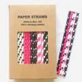 100 Pcs/Box Mixed Black Pink Date Night Paper Straws