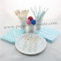 193 pieces/lot Party Tableware Kit Green Polka Dot