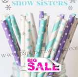 300pcs SNOW SISTERS Frozen Paper Straws Mixed