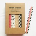 100 Pcs/Box Mixed Buffalo Lumberjack Paper Straws