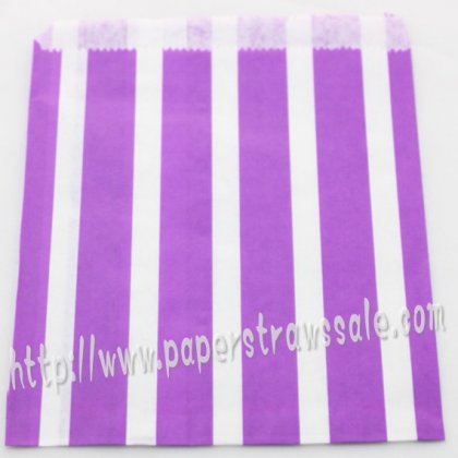 Purple Vertical Striped Paper Favor Bags 400pcs