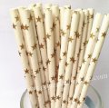 Paper Straws Printed with Gold Star 500pcs