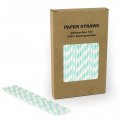 100 pcs/Box Light Blue Stripe Paper Drinking Straws