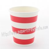 90Z Red Striped Paper Drinking Cups 120pcs