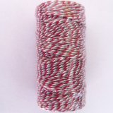 Striped Bakers Twine With Red Grey White 15 Spools