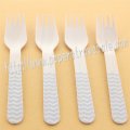 Wooden Forks Silver Chevron Printed 100pcs