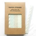 100 Pcs/Box Mixed Blue Silver Vintage Blue Paper Straws