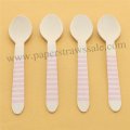 Baby Pink Striped Wooden Spoons 100pcs