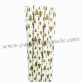 Gold Christmas Tree Paper Straws 500pcs