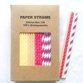 100 Pcs/Box Mixed Spring Bouquet Party Paper Straws