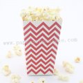 Red Chevron Paper Popcorn Boxes 36pcs