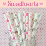 300pcs Sweethearts Theme Mixed Paper Straws