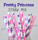 200pcs Pretty Princess Theme Paper Straws Mixed