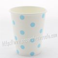 90Z Blue Polka Dot Paper Drinking Cups 120pcs