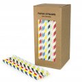 250 pcs/Box Colorful Mixed Stripe Paper Straws