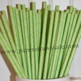 Lime Green Weave Print Paper Straws 500pcs