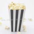 Black Striped Paper Popcorn Boxes 36pcs