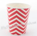 90Z Red Chevron Paper Drinking Cups 120pcs