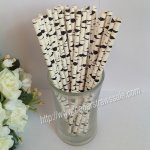 Birch Black and White Paper Drinking Straws 500pcs