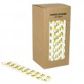 250 pcs/Box Yellow Pineapple Paper Drinking Straws