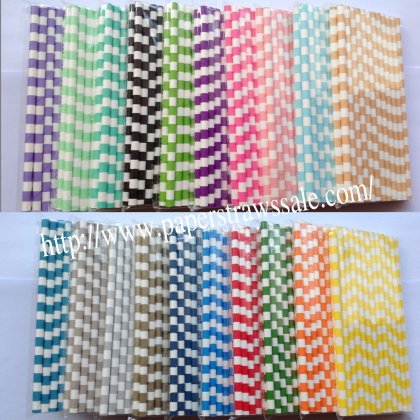 Circle Sailor Stripe Paper Straws 2000pcs Mixed 20 Colors