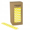 250 pcs/Box Yellow Stripe Paper Straws