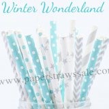 250pcs WINTER WONDERLAND Paper Straws Mixed