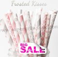 250pcs FROSTED KISSES Paper Straws Mixed