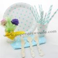 168 pieces/lot Blue Polka Dot Party Tableware Set