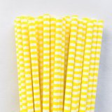 Horizontal Stripe Yellow Circle Paper Straws 500 Pcs