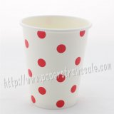 90Z Red Polka Dot Paper Drinking Cups 120pcs