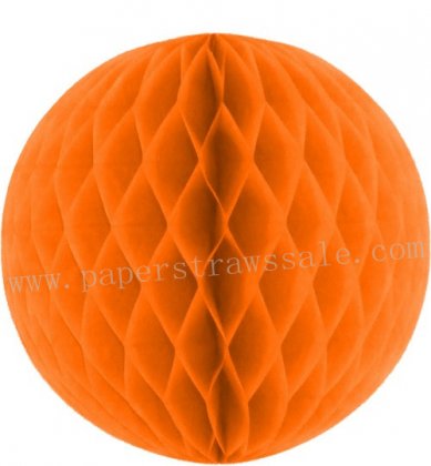 Orange Tissue Paper Honeycomb Balls 20pcs