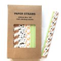 100 Pcs/Box Mixed Wild Woodland Adventure Paper Straws
